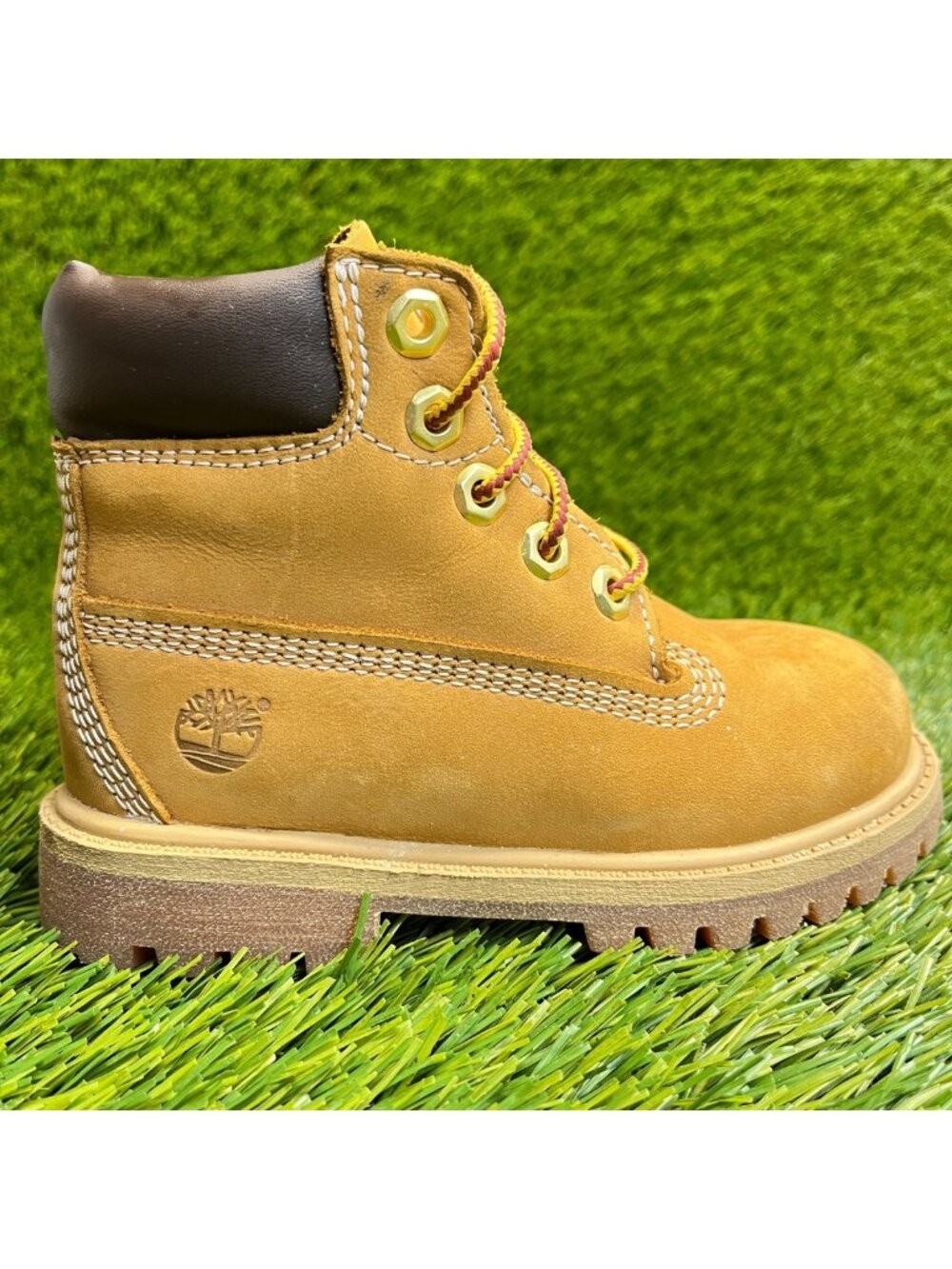 Timberland Premium 6-Inch Boys Size 8C Brown Outdoor Waterproof Ankle Boots